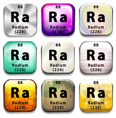 A button showing the element Radium