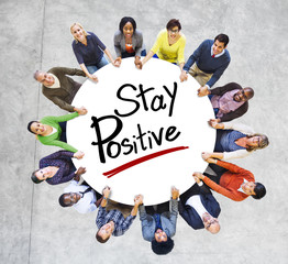 Aerial View People Community Stay Positive Optimistic Concept