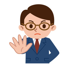 拒否する若いビジネスマン