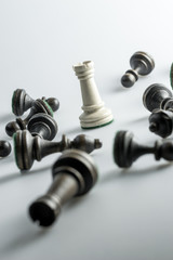 Chess figure, business concept strategy, leadership, team and su