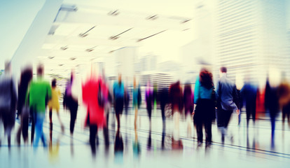 Business People Rush Hour Walking Commuting City Concept - obrazy, fototapety, plakaty