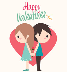 couple with heart and rose