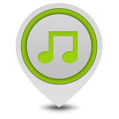 music pointer icon on white background