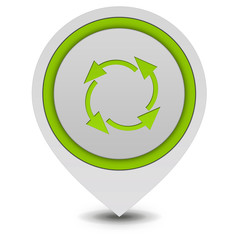 recycle pointer icon on white background
