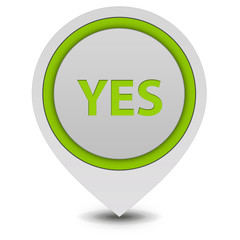 yes pointer icon on white background