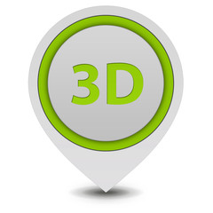 3d pointer icon on white background