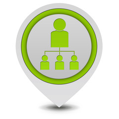 Hierarchy pointer icon on white background
