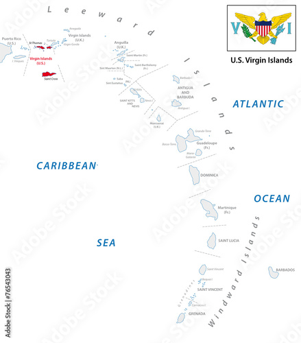 Lesser Antilles Outline Map With Us Virgin Island Lesser Antilles Outline Map With Us Virgin Island