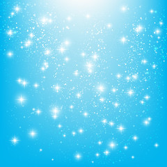 Shiny stars on blue background