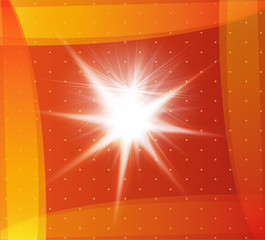 Explosion on a orange background abstract