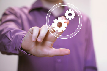 Button engineering business web icon