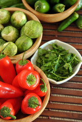 red pepper with green pepper
