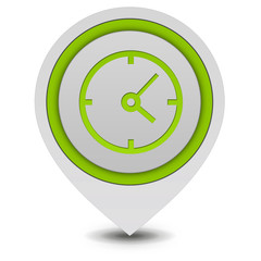 Clock pointer icon on white background