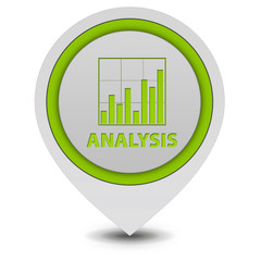 Data analysis pointer icon on white background