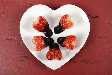  Valentine heart shape red strawberries 