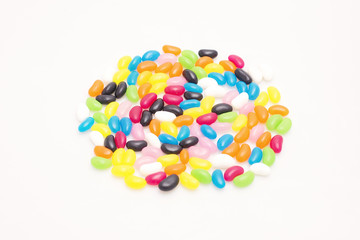 Fototapeta na wymiar Jelly beans making up a shape.