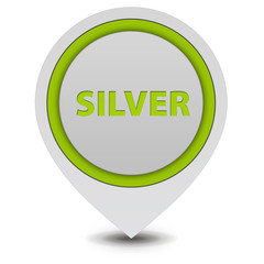 Silver pointer icon on white background