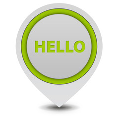Hello pointer icon on white background