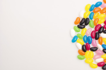 Jelly beans making up a shape.