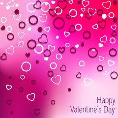 Happy Valentine's Day lettering Greeting Card on pink background