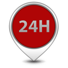 24 hours pointer icon on white background