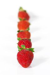 A group of fresh strawberries 