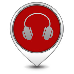 Headset pointer icon on white background