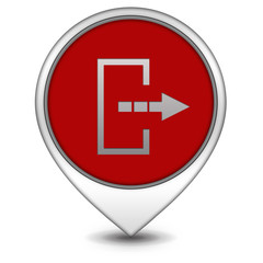 Logout pointer icon on white background