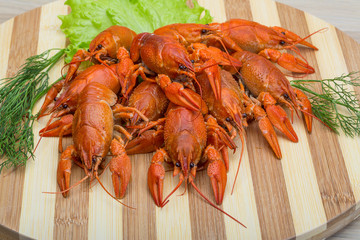 Boiled crayfish