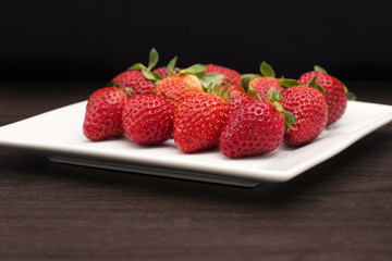 A group of fresh strawberries 