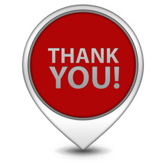 Thank you pointer icon on white background