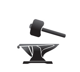 anvil blacksmith symbol vector illlustration