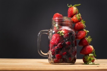 A group of fresh strawberries 