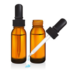 illustration of glass  bottle with pipe dropper vector isolated