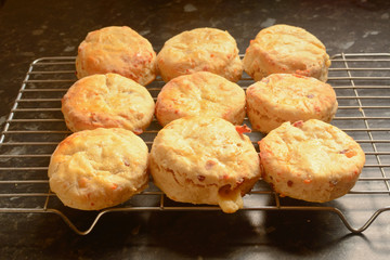Scones cooling on wire rack