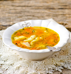 chicken soup with dumpling .