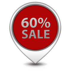Sale sixty percent pointer icon on white background