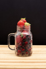 A group of fresh strawberries 