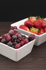 A group of fresh strawberries 