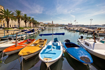 Fototapeta na wymiar City of Split colorful harbor view