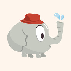 Animal elephant flat icon elements, eps10