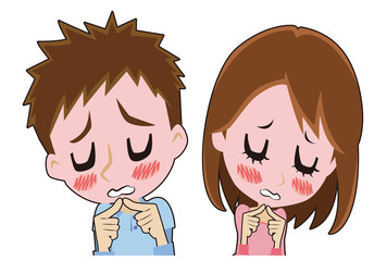 もじもじするカップル