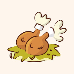 fast food freid chicken flat icon elements,eps10