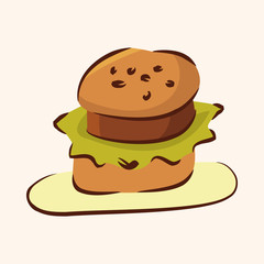 fast food hamburger flat icon elements,eps10