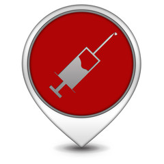 Injection pointer icon on white background