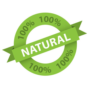 “100% NATURAL” stamp (vector marketing organic product)