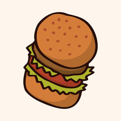 fast food hamburger flat icon elements,eps10