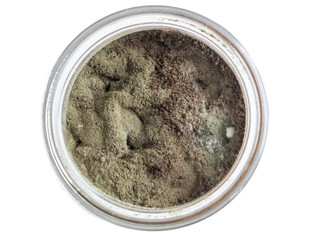 Schimmelpilz in einem Glas aus Vogelperspektive