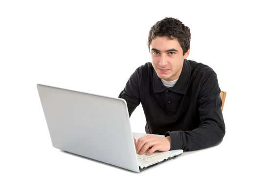 young man working with his laptop