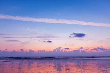 Naklejka na ściany i meble Sunset on Baga beach. Goa